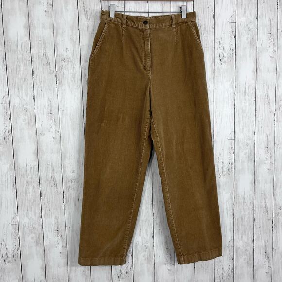L.L. Bean Corduroy Wide Leg Relaxed Straight Cotton Pants 12 Regular - Picture 1 of 11